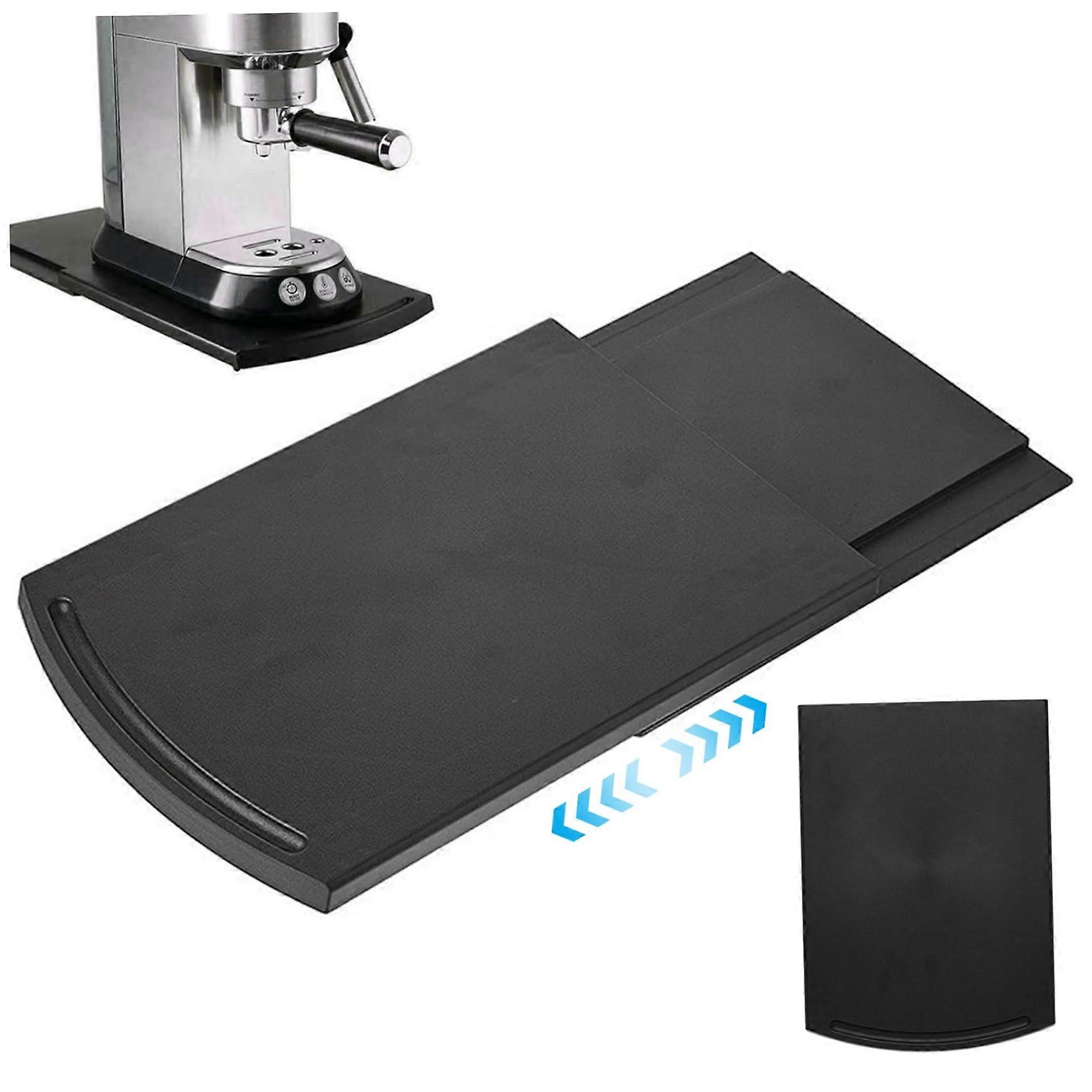 Coffee Pot Slider Tray For Countertop, Stretchable Sliding Tray, Plastic Sliding Mat With Wheels, For Coffee Maker