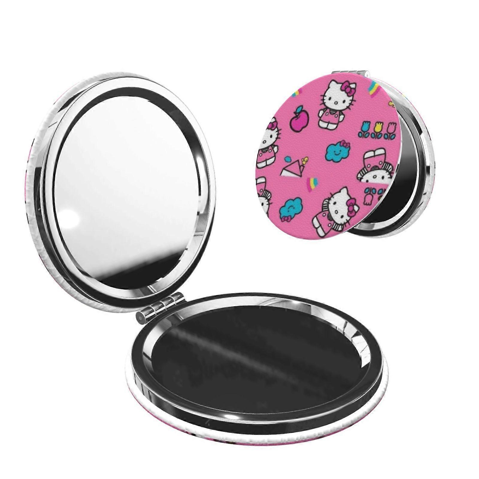 Hello Kitty Pocket Mirror, Portable Magnifying Compact Travel Makeup Mirror, 2-Sided Handheld Small Mirror