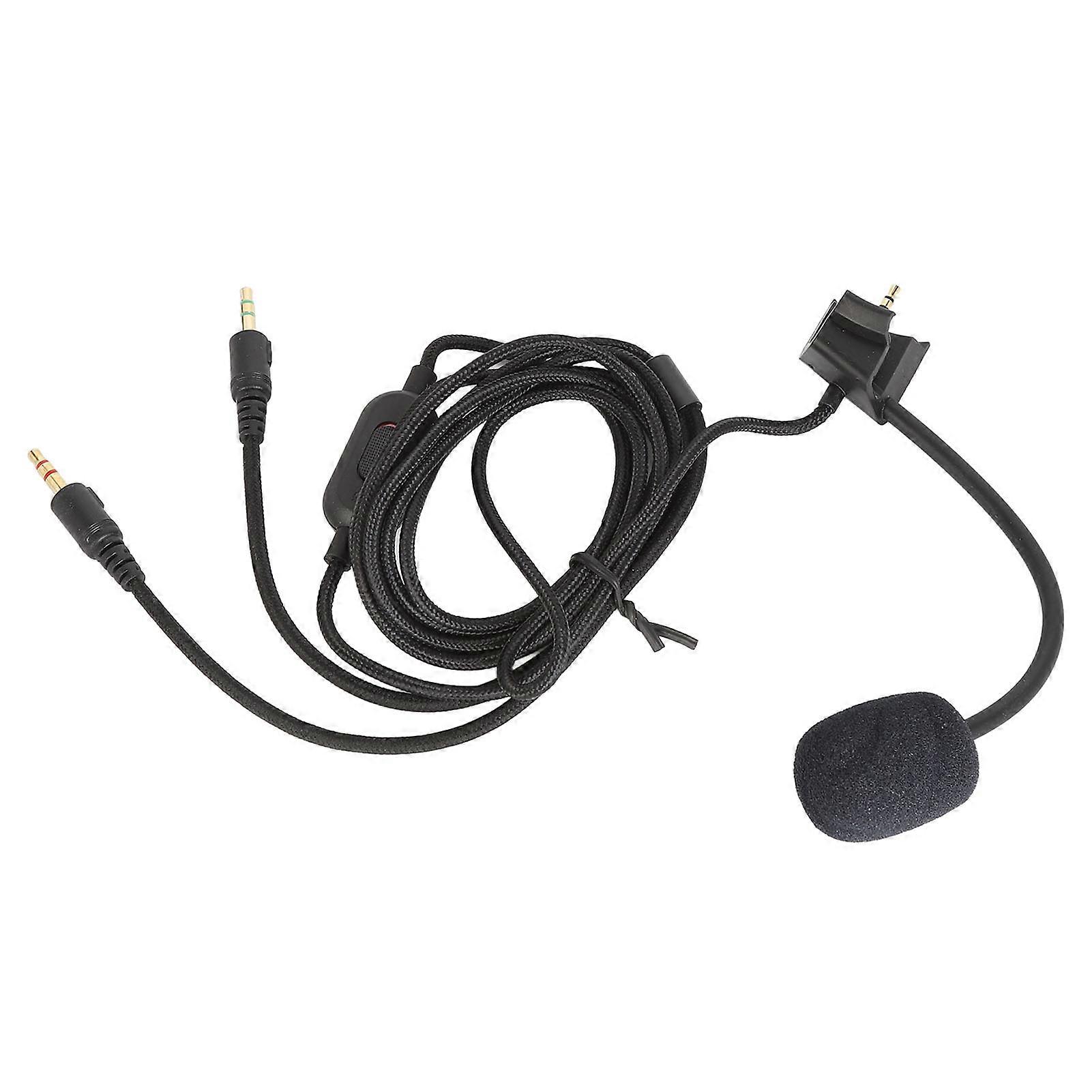 Microphone Replacement Cable Noise Reduction Mic Replacement Sound Cable with Volume Adjustment Silent Button for Gaming Headset