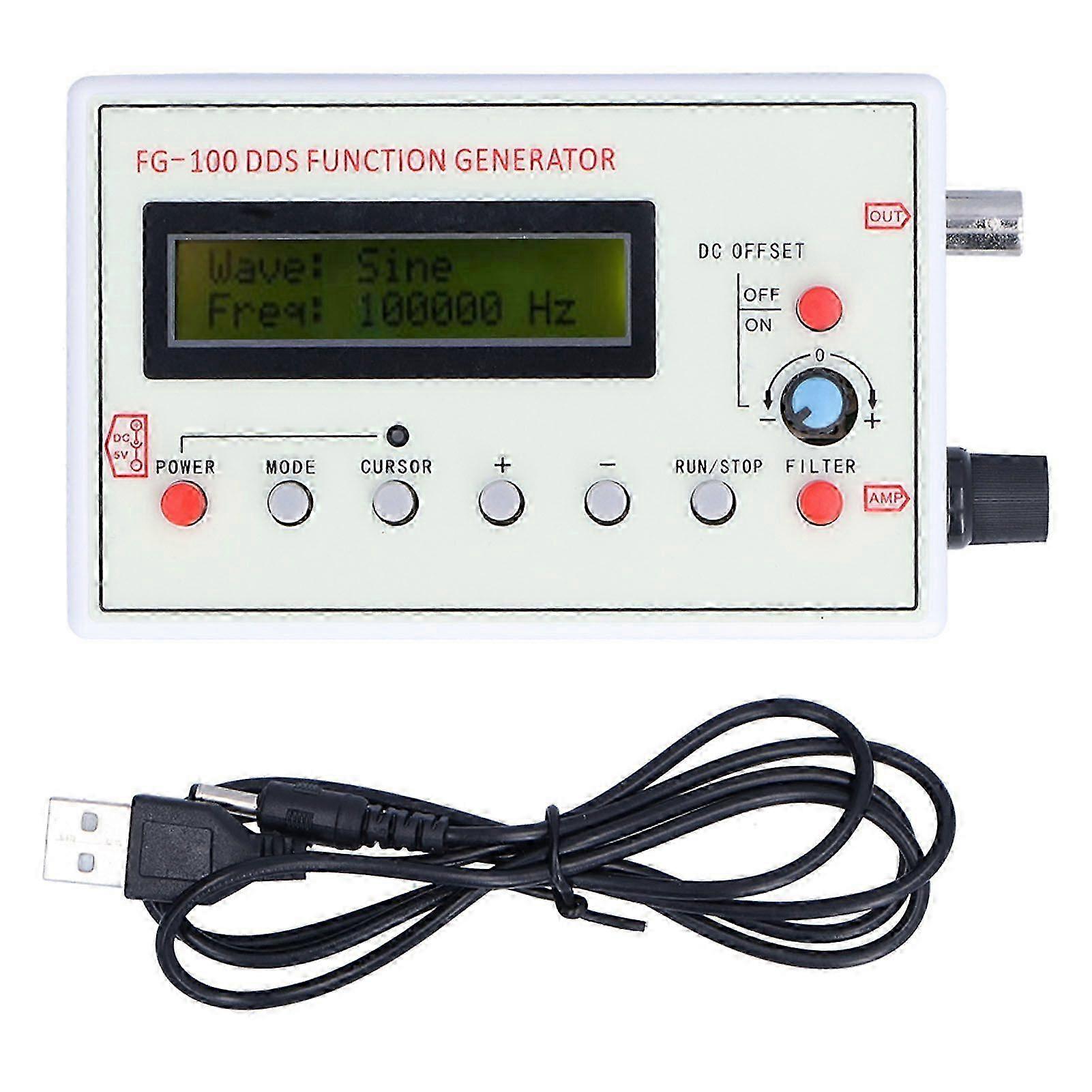 High quality Sine + Square Wave 1HZ-500KHZ FG-100 DDS Function Signal Generator