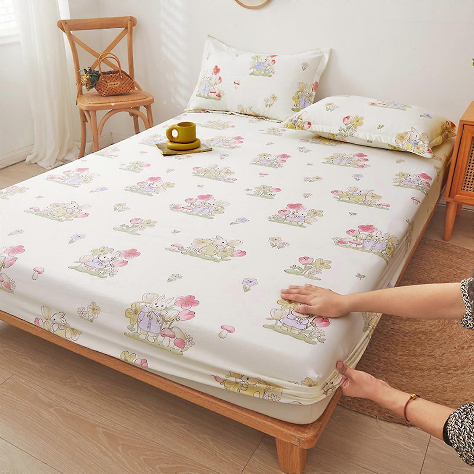 Fitted Sheet With Elastic Band 150x200+25cm Deep Pocket 3pcs Sizes 150x200180x200cm