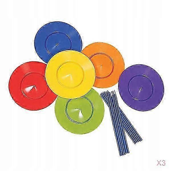 3x Juggling Plate Sticks Games Fun Balance Skill
