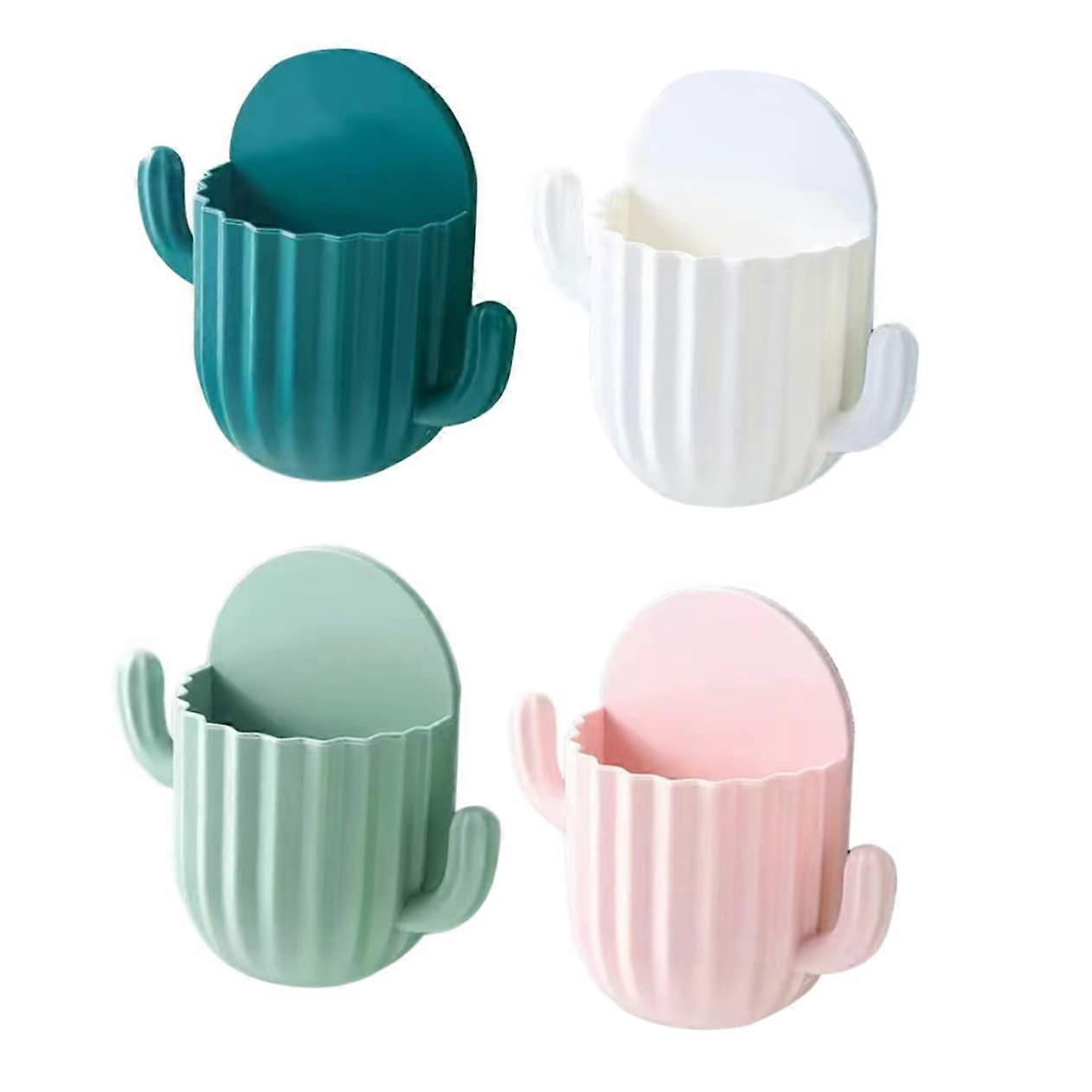 Wall Mounted Sundries Rack 4Pack SelfAdhesive PP Material Bathroom Bedroom Organizer Toothbrush Toothpaste Remotes