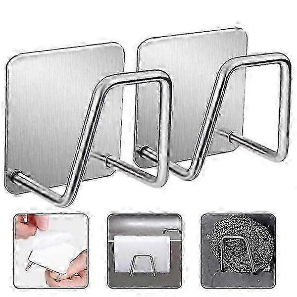 Sink cabinet kitchen sponge holder self-adhesive hook sink 2 pcs super stable