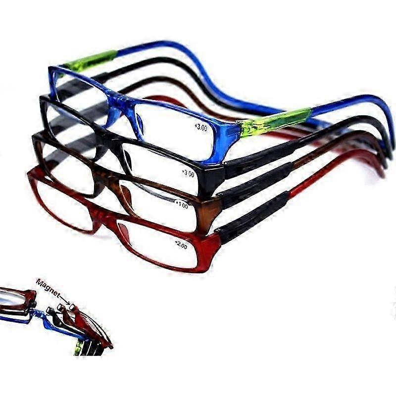 Two-tone Magnetic Reading Glasses 4 Pairs