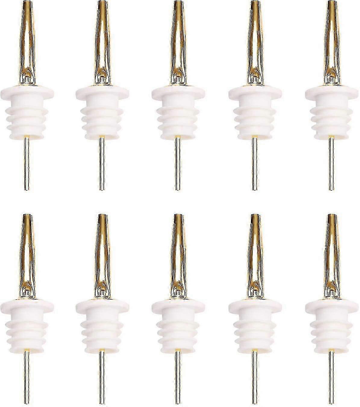 Σετ 10 χρυσών στομίων χύτευσης ποτών από ανοξείδωτο χάλυβα με στόμιο για λάδι, ποτά, ρίχνοντας μπουκάλια