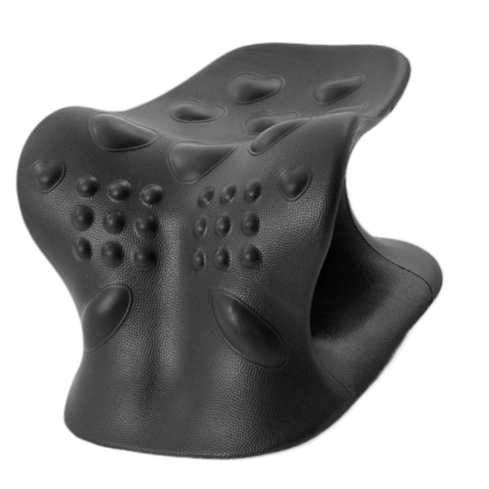Cervical Spine Alignment Device Neck And Shoulder Massager Pillow Black For Office Employees And Sedentary Workers