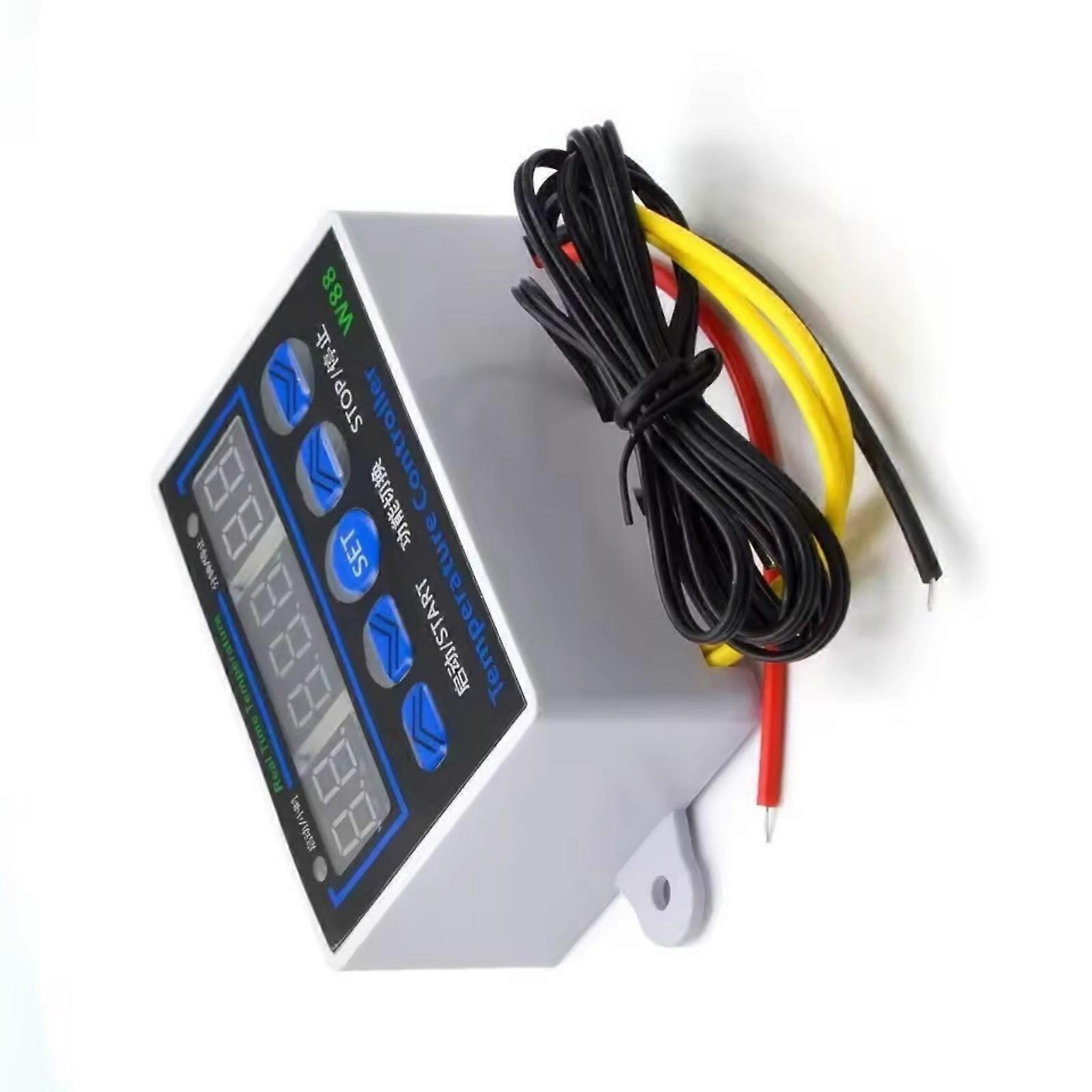 High Accuracy Double Voltages Digital Thermostat For Heating Cooling Systems 12V/220V Voltages Temperature Calibration Multicolor