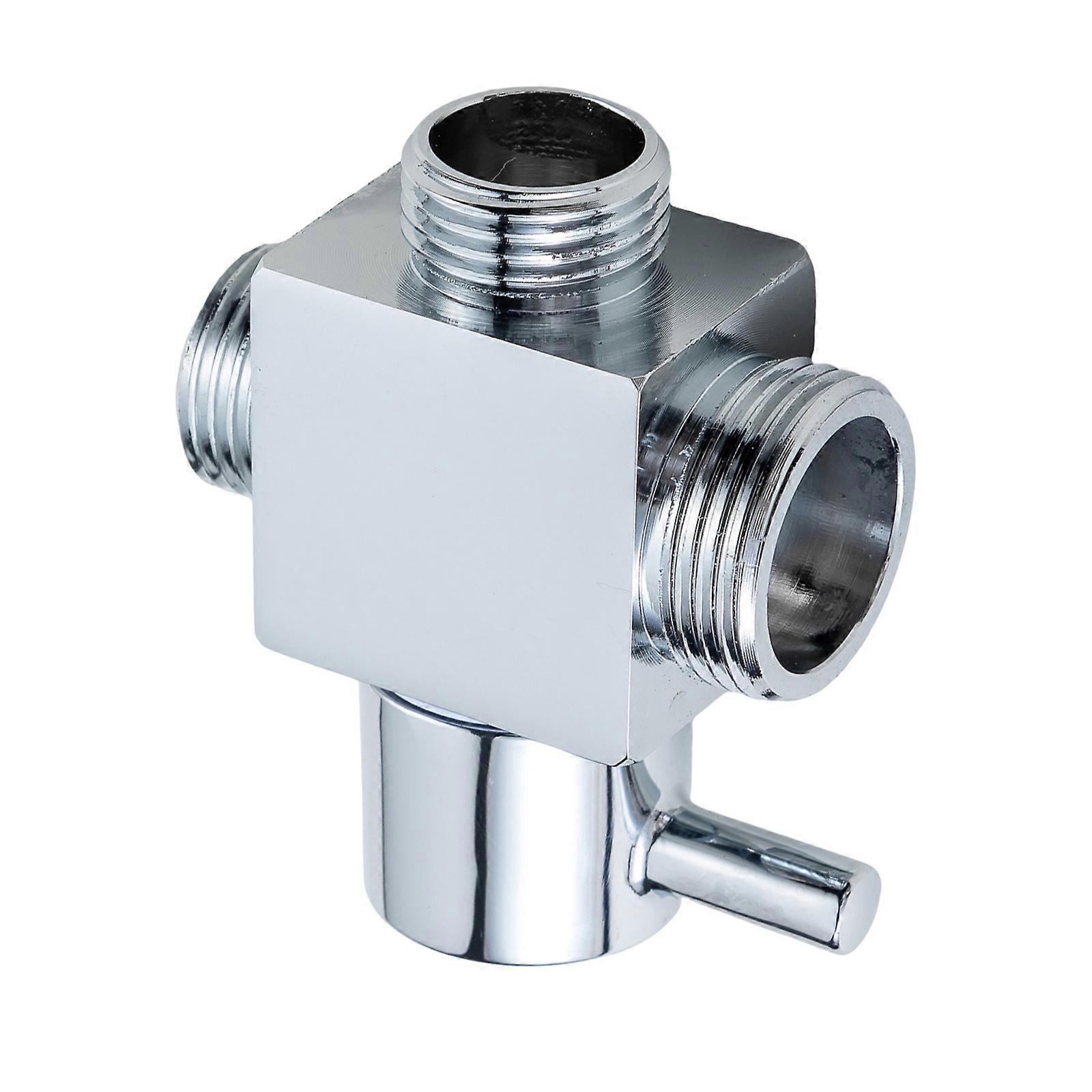 Strong Brass Shower Valves Splitters Double Port Fast Switching Corrosion Resistant Adapters for Shower Head Systems  silver