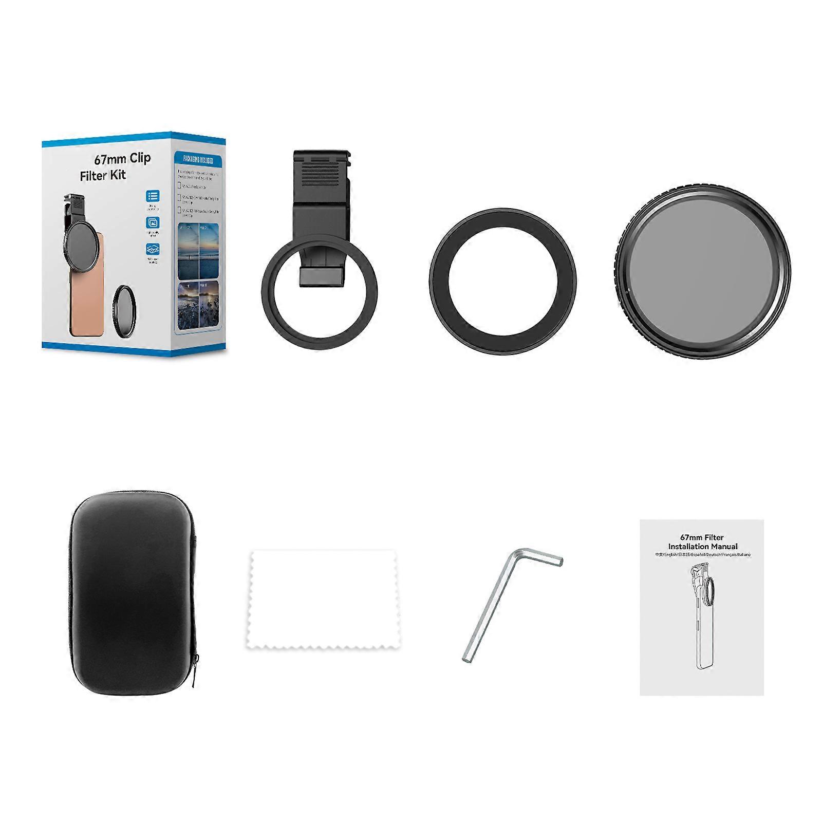 Clip On ND2-ND32 Lens Filter for Phone 16 15 14 Neutral Density Filter 5 Stops Adjustable Phone Camera Lens ND Filters Multicolor