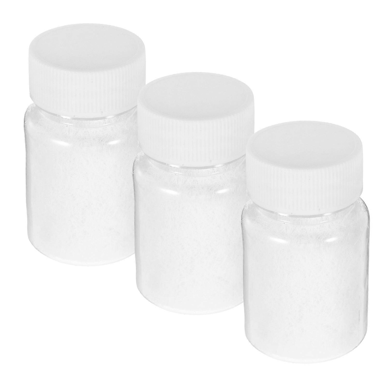 Handmade Flocking Powder White for Craft Projects DIY 3 Bottles