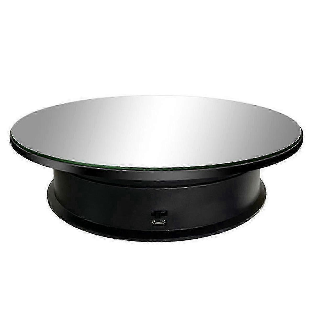 Electric Rotating Mirror Display Stand 2 Speeds Maximum Weight 3kg 360 Degree Whirling Platform Photography(Black)