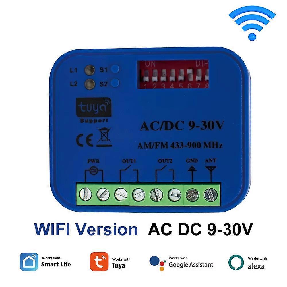 2CH 433-868MHz Garage Gate Door Opener WIFI Tuya Smartlife App Remote Control Receiver Controller Smart On Off Switch