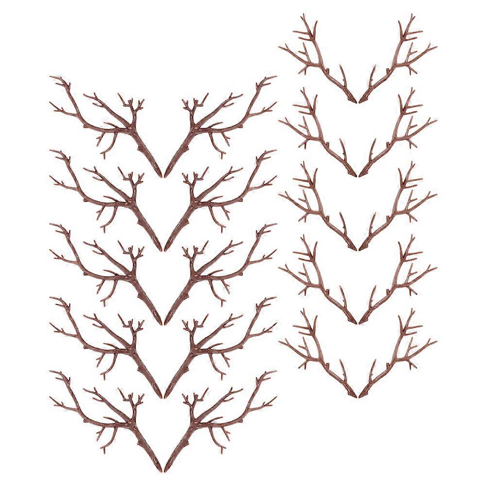 Plastic Branches for DIY Use 20Pcs Artificial Antler Shape Snowman Hands