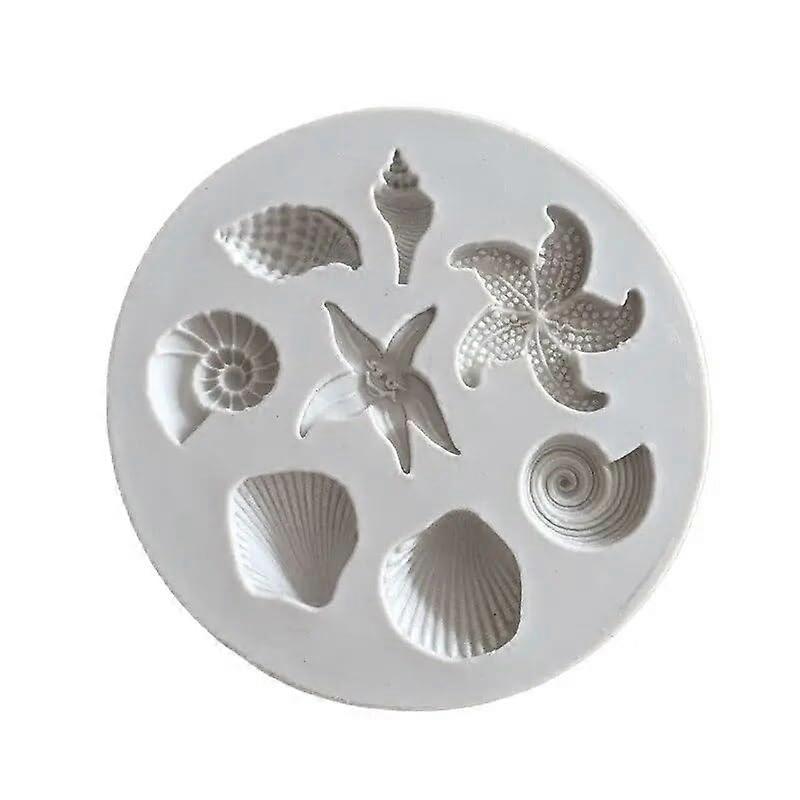 Sea Animals Silicone Cake Mold with Conch Starfish Shell Shapes for Chocolate and Baking DIY