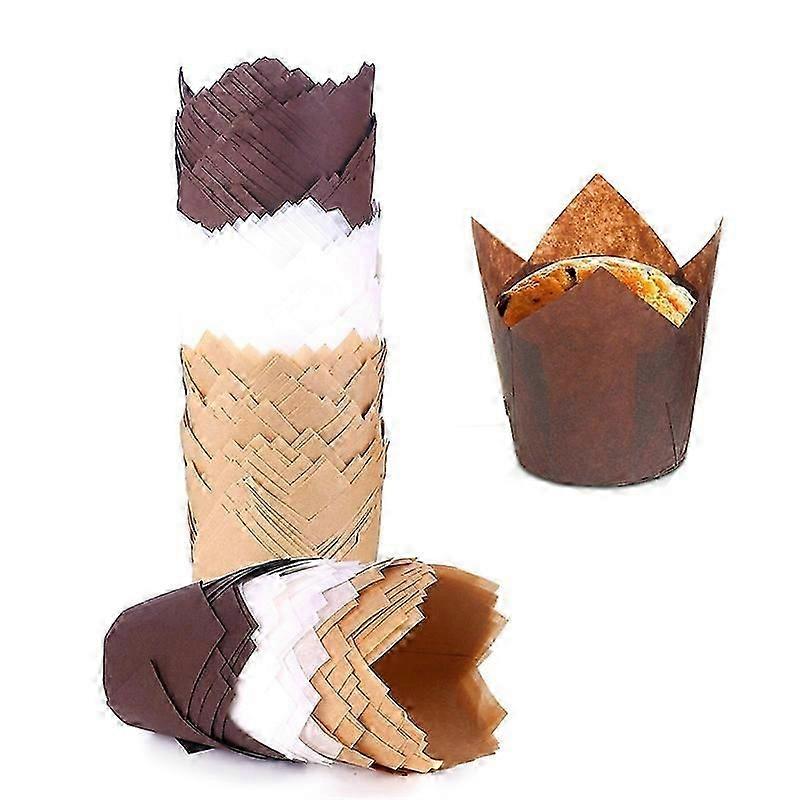 200PCS Tulip Cupcake Liners Upgrade Parchment Paper Muffin Liners for Baking Cupcake for Party Weddi