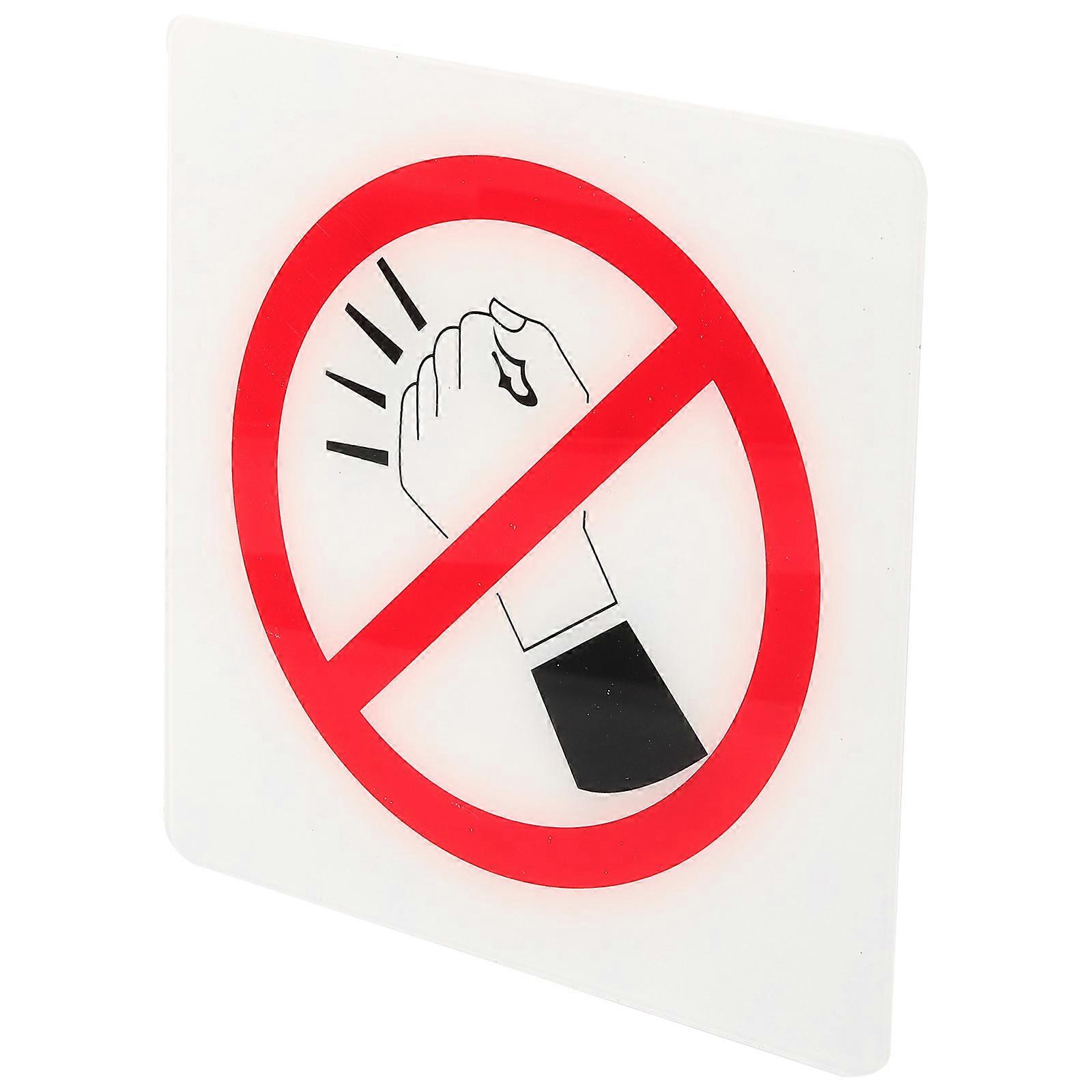 White Acrylic No Knocking Sign Wall Reminder for Public Use 2Pcs