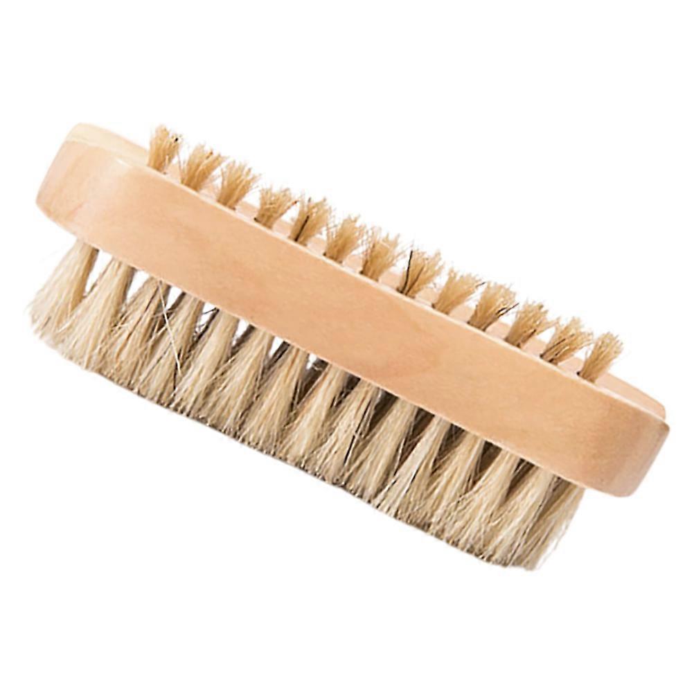 Cleaning Brush Double Sided Wooden Dust Brush for Musical Instruments Light Brown Pig Bristles for Removing Dust and Grime 1Pack