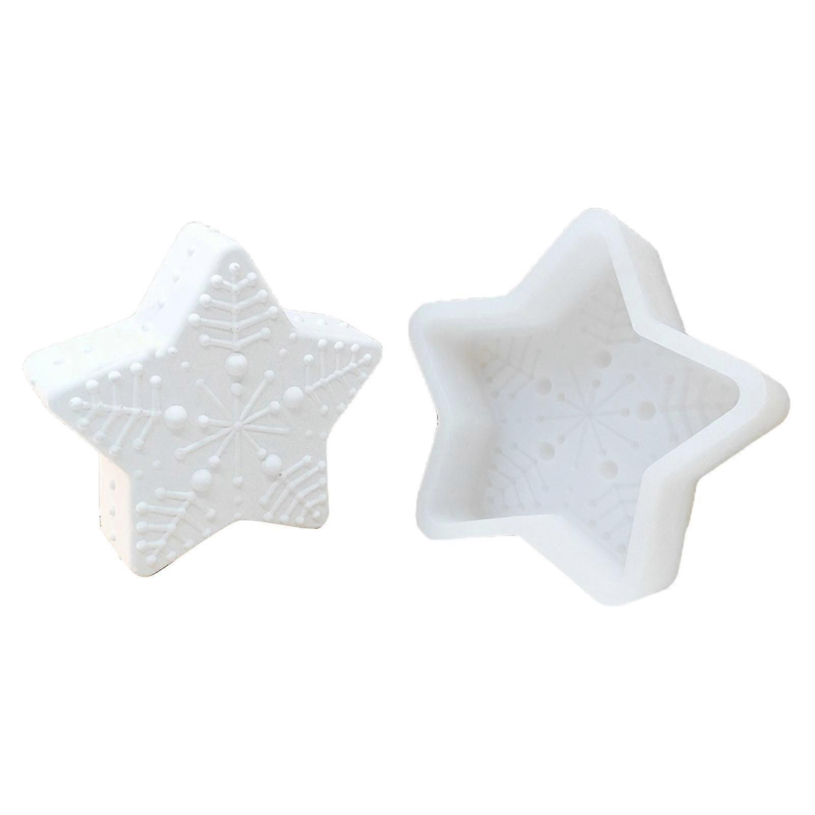 Multiple Purpose Silicones Molds Christmas Snowflake Star pattern Easy Clean Candle Soap Crafting large