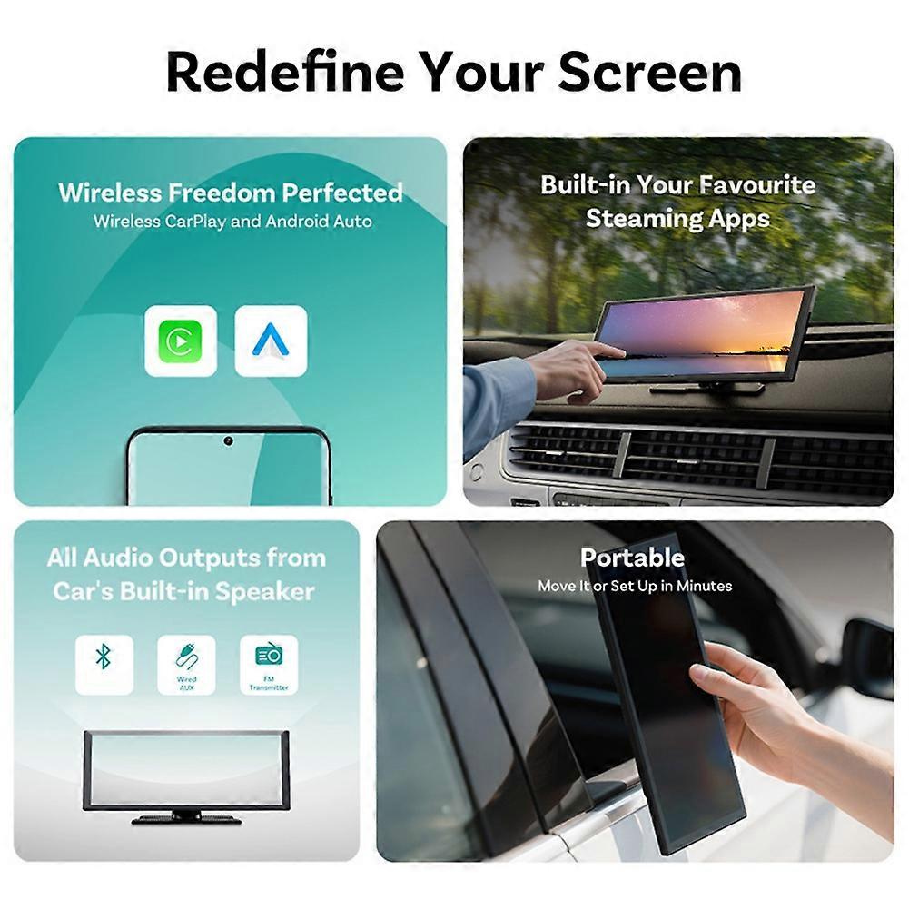 11.4 Inch TouchScreen Multimedia Video Player WIFI Split Screen Wireless Carplay for Android Auto Dashboard Stereo