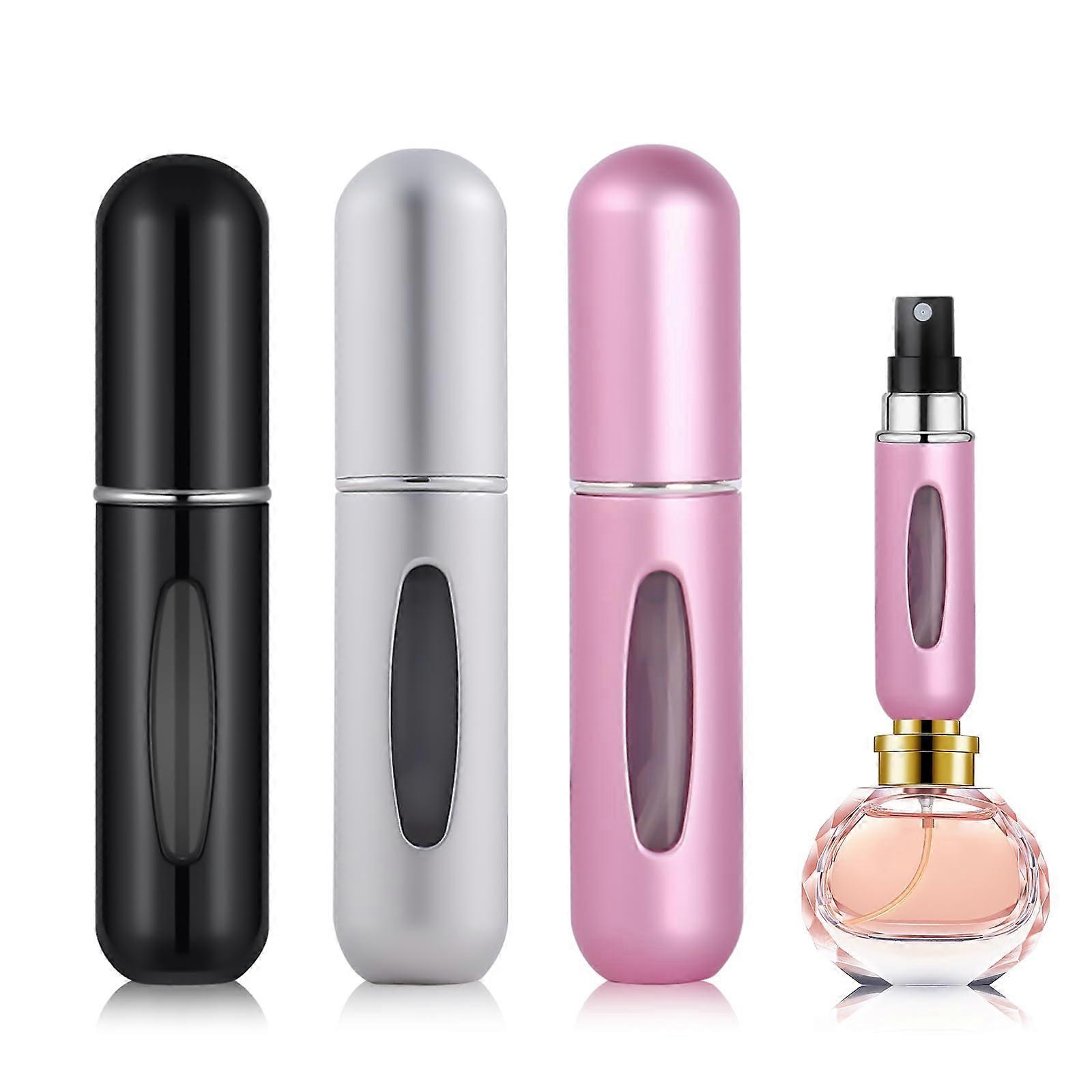3 Pcs Portable Perfume Atomizer 5ml Travel Refillable Spray Bottle with Leakproof Bottom Fill