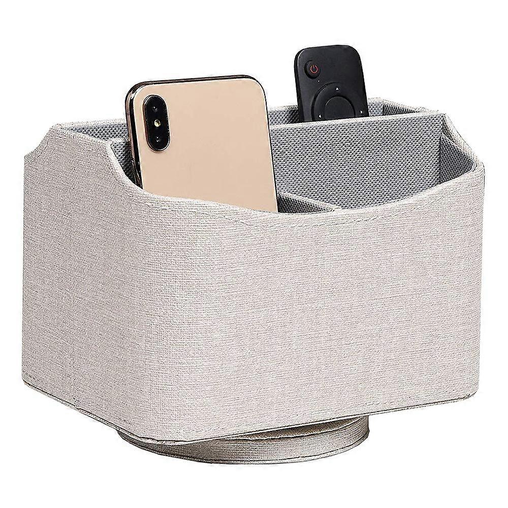PU Leather Remote Control/Controller Organizer(Beige Linen Texture)