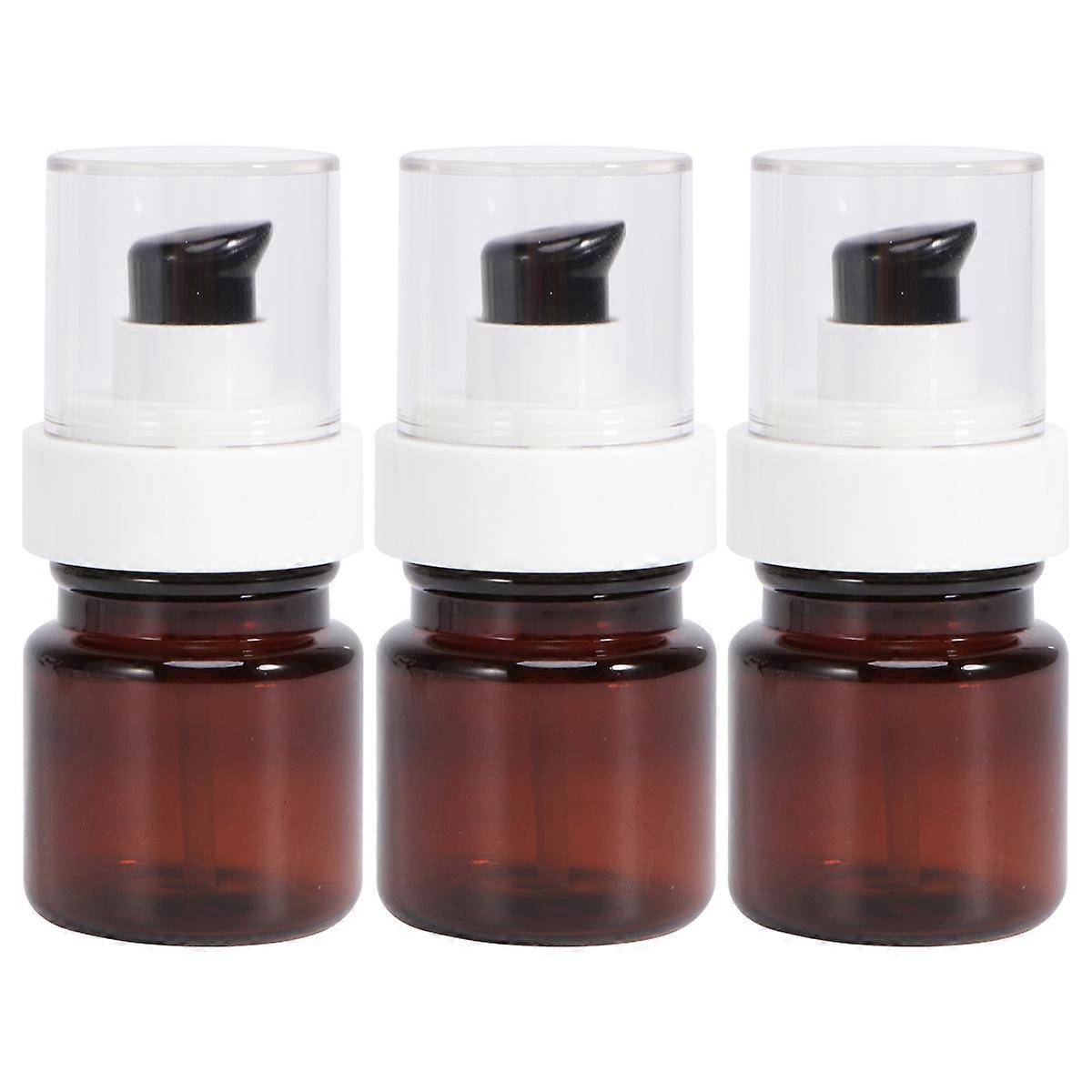 3Pcs 40ml Empty Pump Bottles Essential Oil Bottle Empty Bottles Cosmetic Bottle Portable Pump Bottle (Brown)