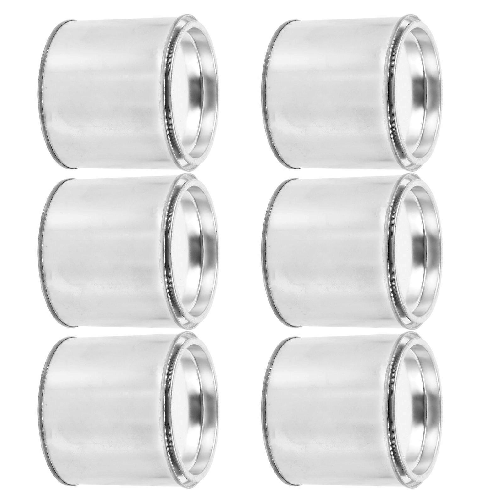 6pcs Silver Iron Paint Cans for Storage Use Durable Practical Ink Container 0.5L