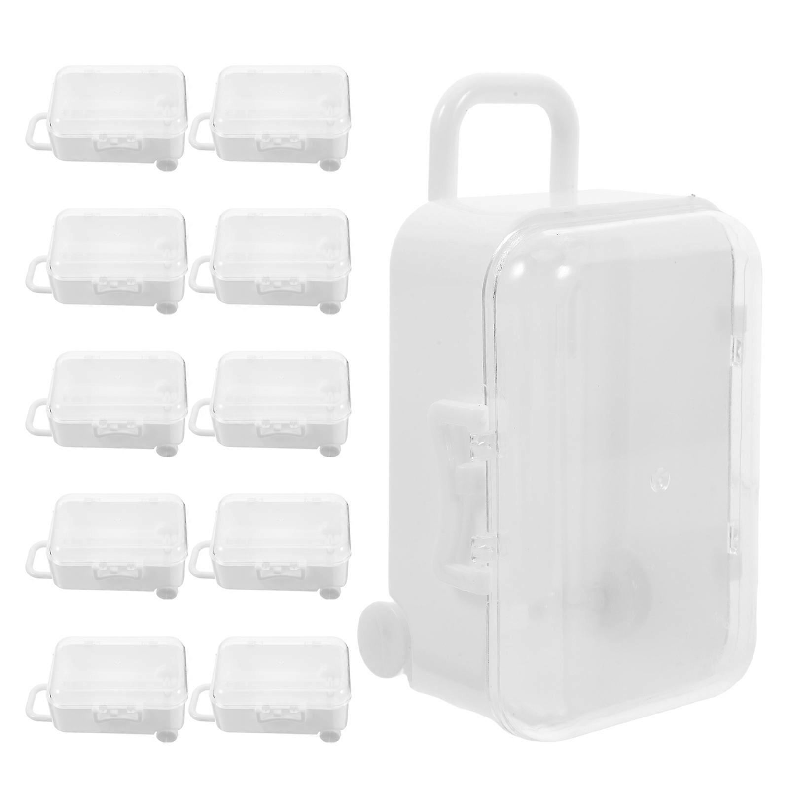 Plastic Trolley Candy Box Large Suitcase Candy Boxes for Wedding Storage 12Pcs