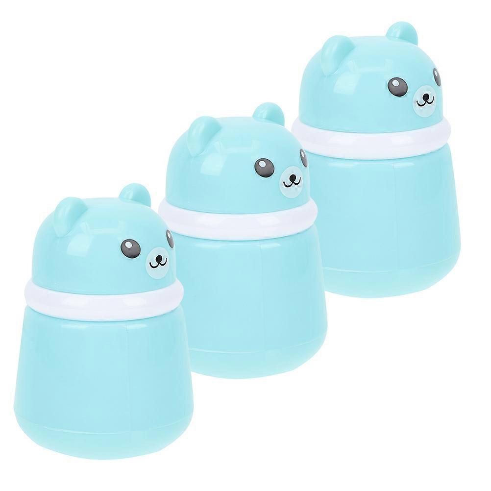 Body Powder Puff and Container for Storage Use 15Pcs Bear Shaped Case