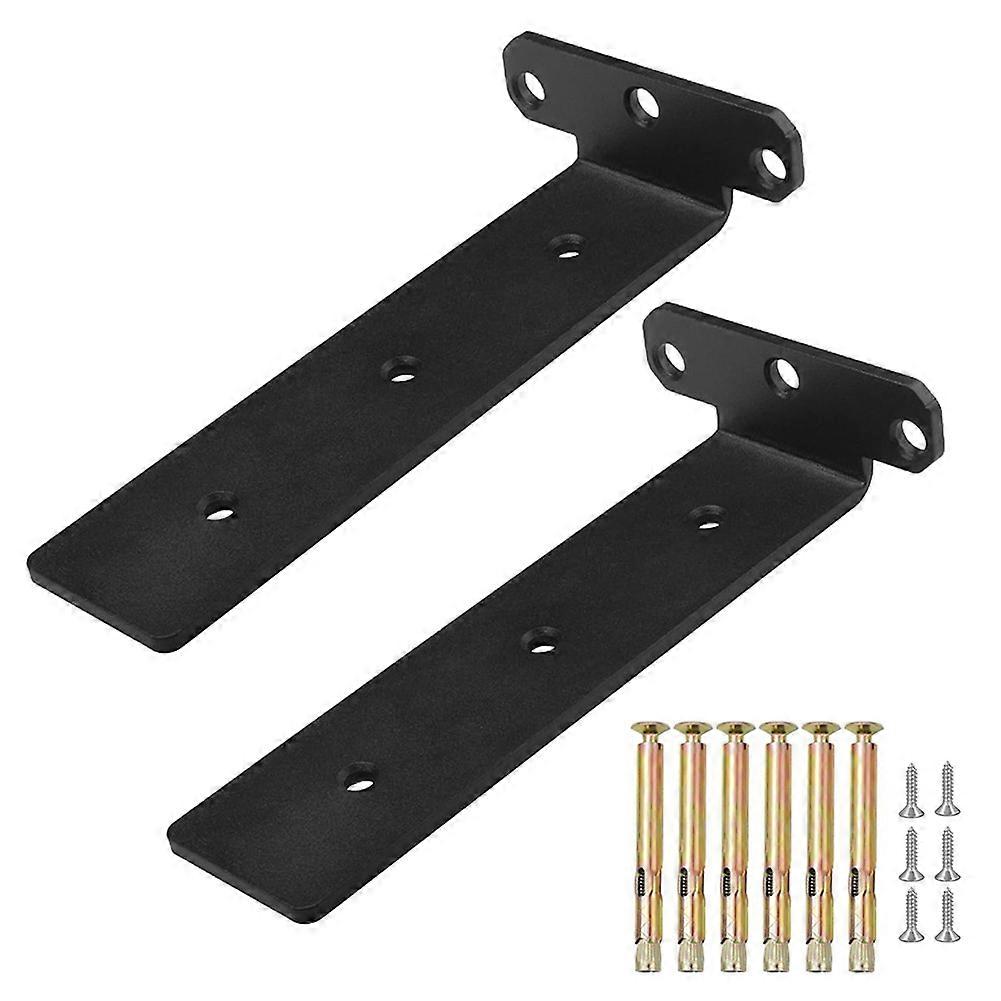 Floating Shelf Brackets, 8-Inch Heavy Duty Hidden L Brackets, Rust-Resistant Metal Shelving Supports, Easy Installation