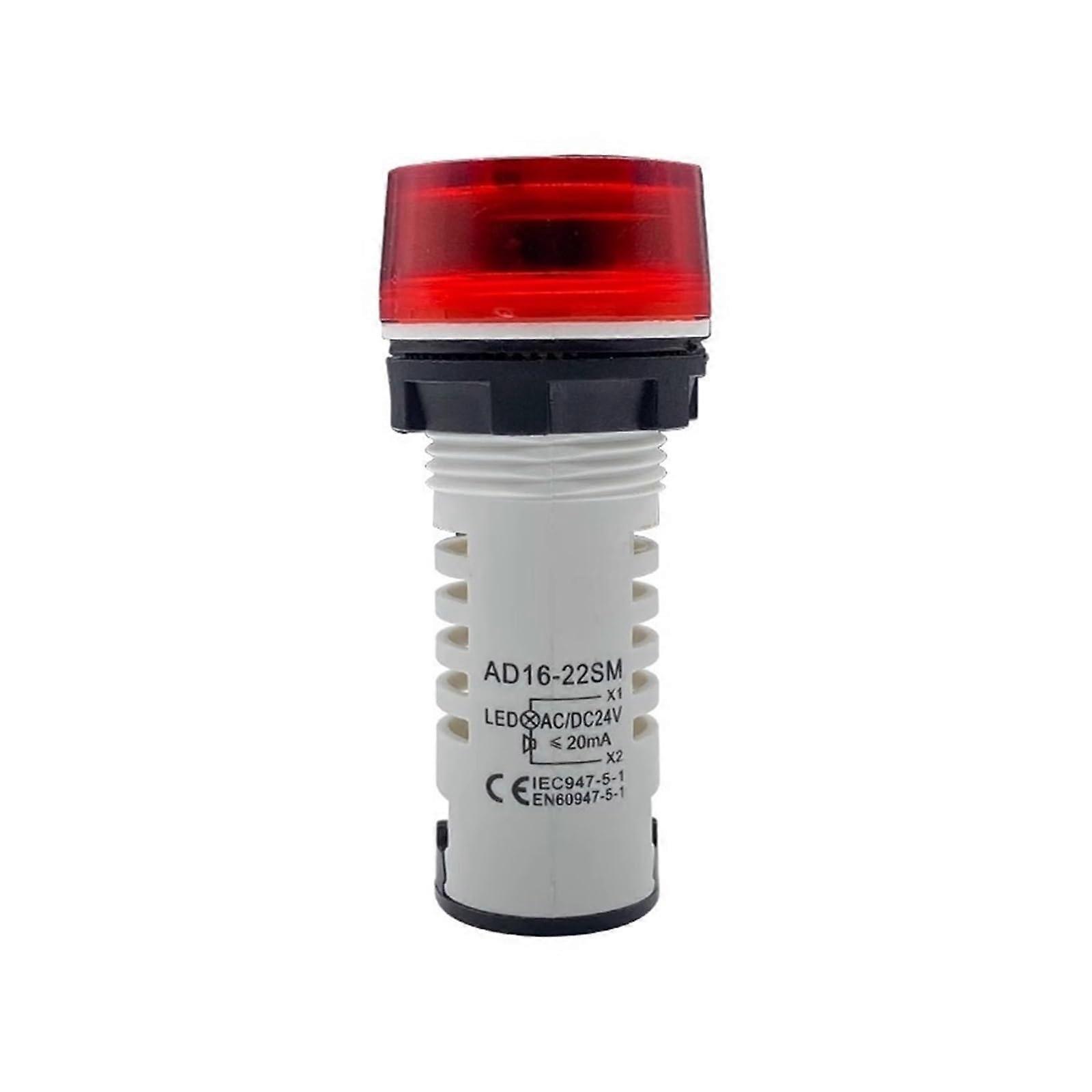24V Warning Buzzer with Chime, Dual Tone Industrial Alarm, Loud Clear Alerts, 16mm Red LED