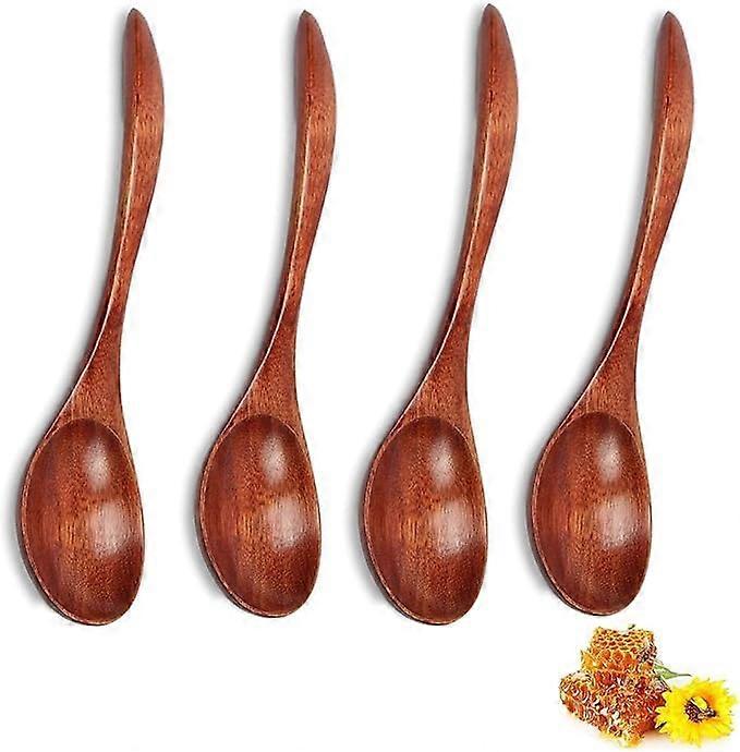 5Piece Wooden Spoon Set for Kitchen Coffee Tea Honey Sugar Condiments