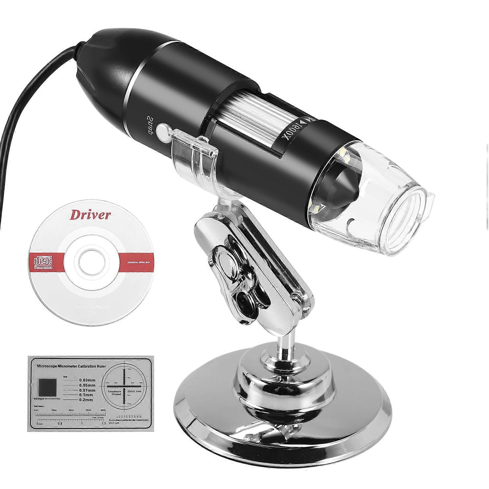 3 in 1 USB Digital Microscope, Endoscopic Camera, Adjustable Magnification with PC Bracket, 1600X