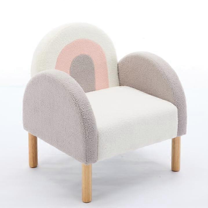 Accent Chair for Living Room with Elegant Tufted Backrest and Sturdy Wooden Frame, Rainbow Design
