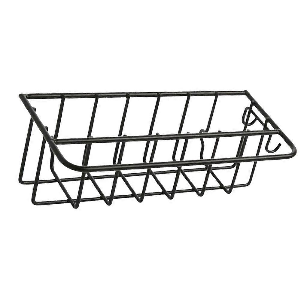 Non-Perforating Kitchen Rack Hanging Basket for Storage 1Pcs Black Holder