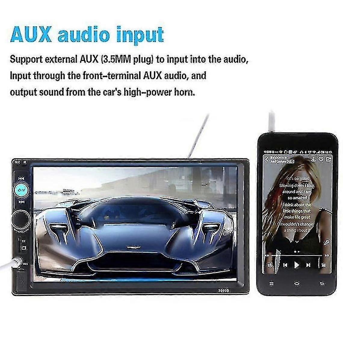 7' Dual Din Car Mp5 Player Support Map Reading & Bluetooth Hands Free Call
