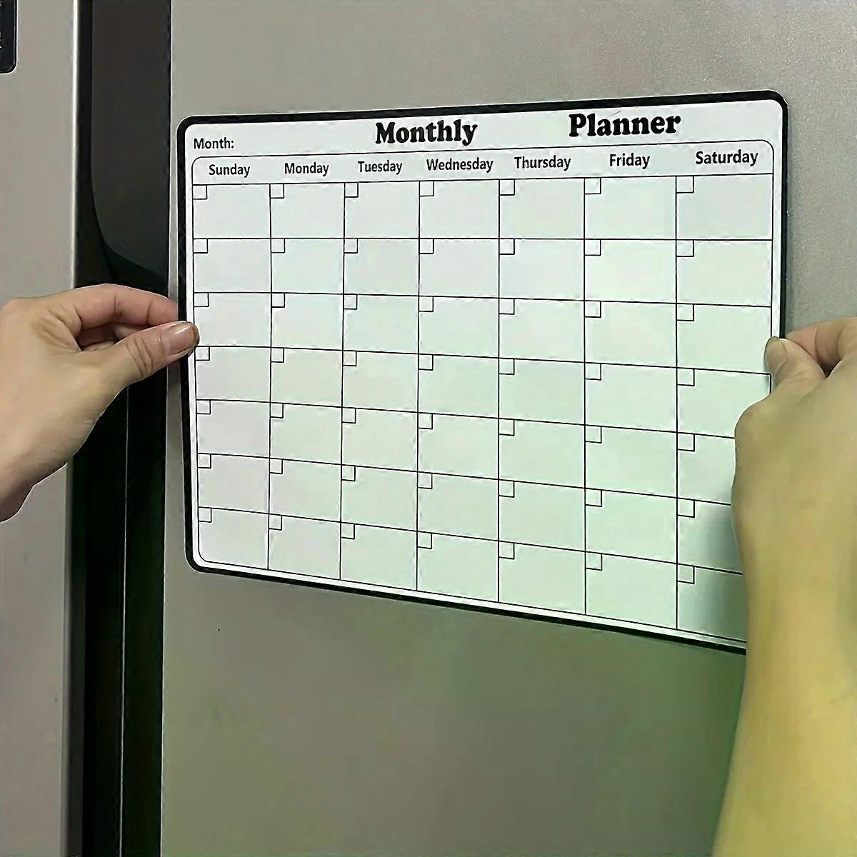 Calendrier magn��tique effa?able �� sec ��l��gant, planificateur mensuel polyvalent pour r��frig��rateur, Organization et d��cor faciles �� la cuisi