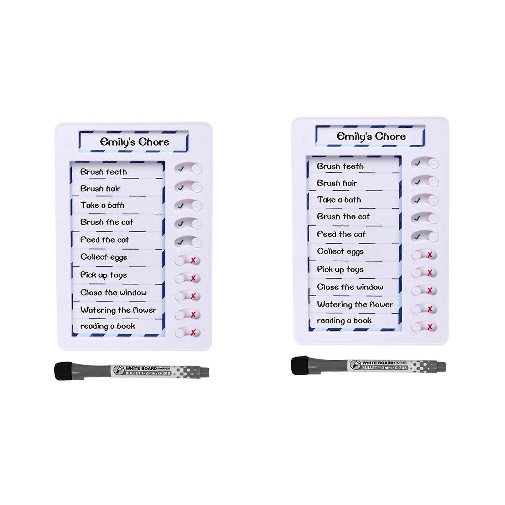 2X Erasable Chore Chart for Kids,Reusable to Do List Board My Chores Magnetic Dry Erase Checklist Board