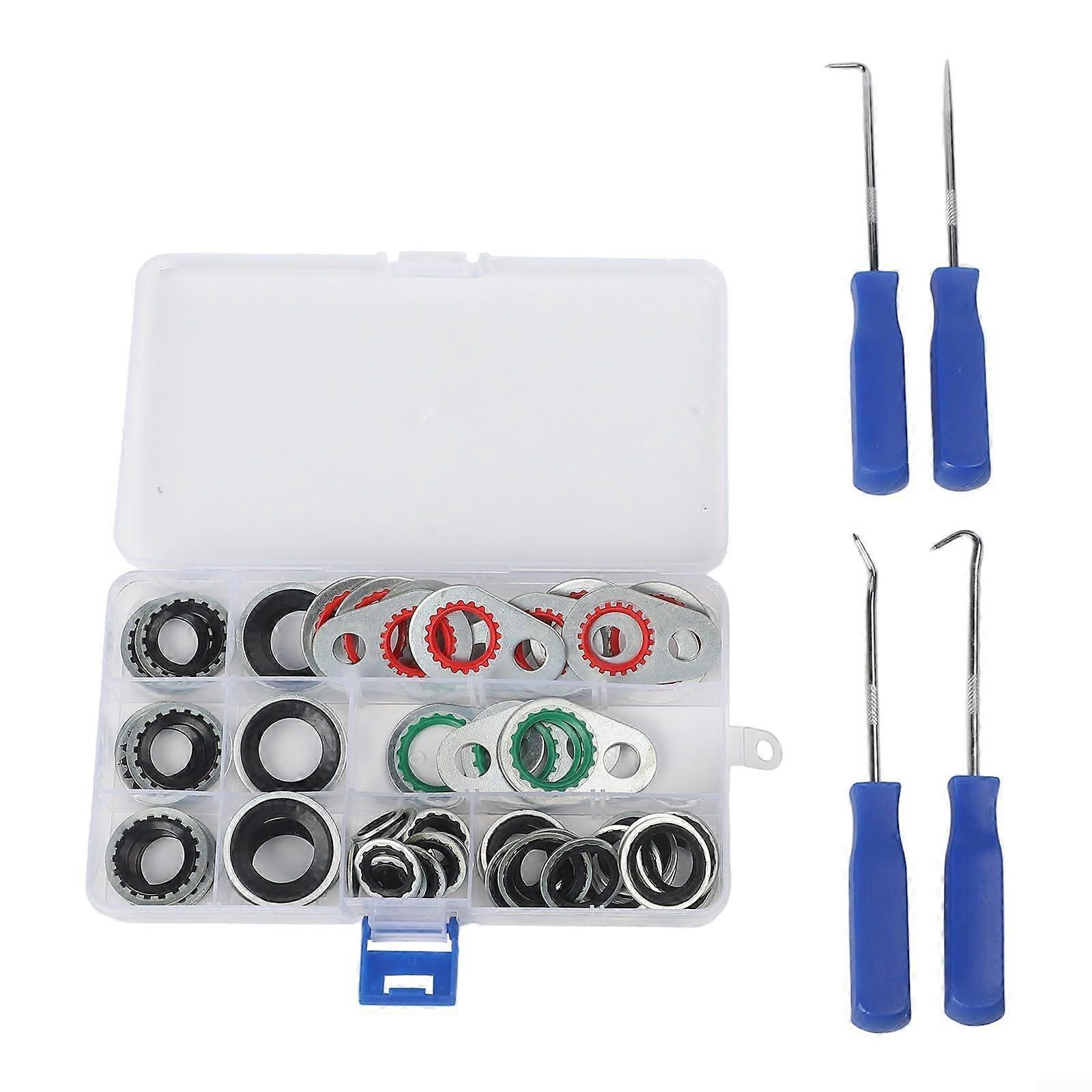 60Pcs Car AC Compressor Gasket Kit with Tools, LeakProof Automotive Air Conditioning Seal Set