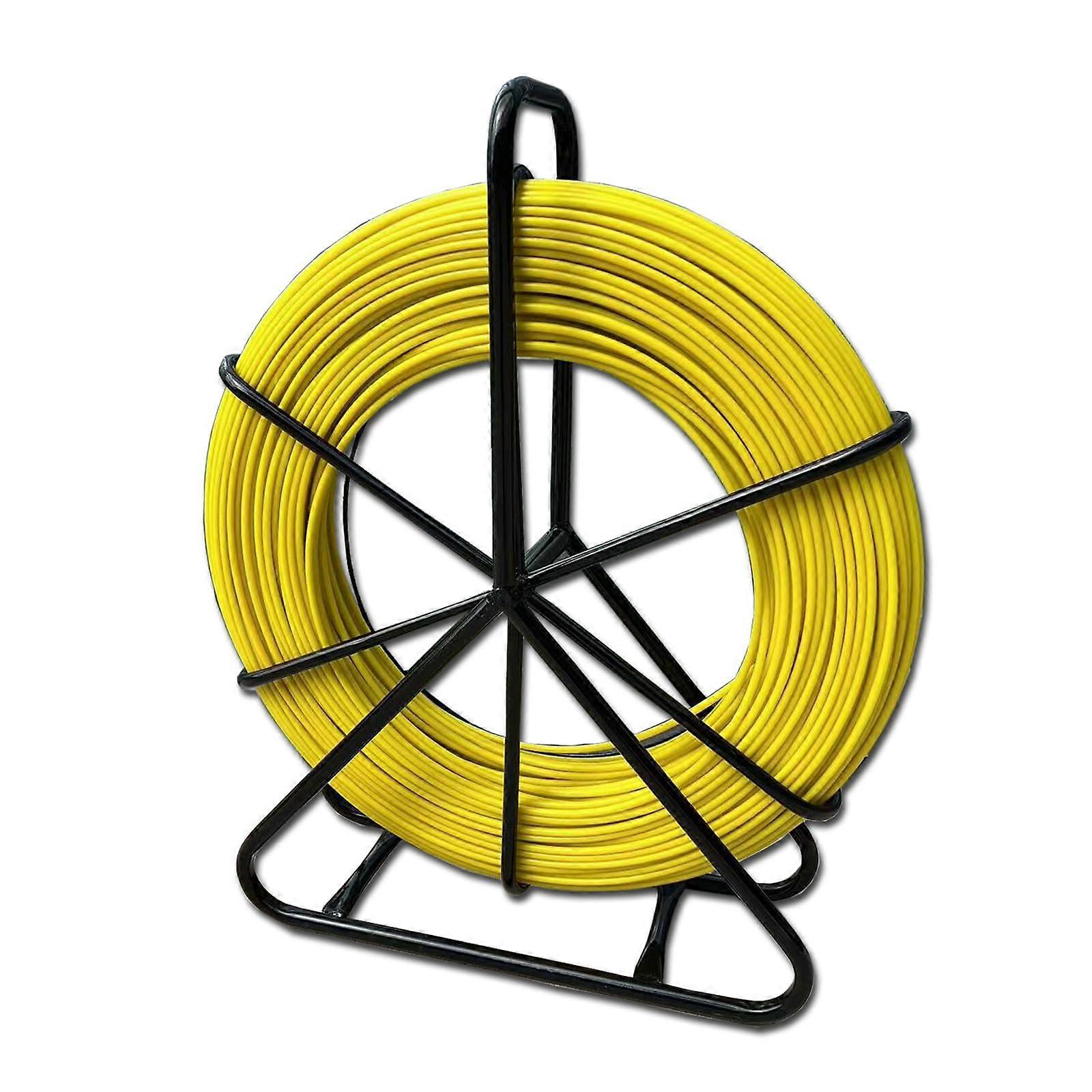 Fiberglass Fish Tape Wire Puller 200m 6mm Duct Rodder Cable Pulling Tool with Aluminum Cage