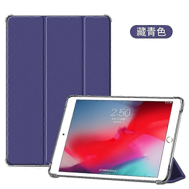 Capa elegante para iPad 5/6/8 de 9,7 polegadas, azul escuro, altamente transparente, macia e com mini estampas.