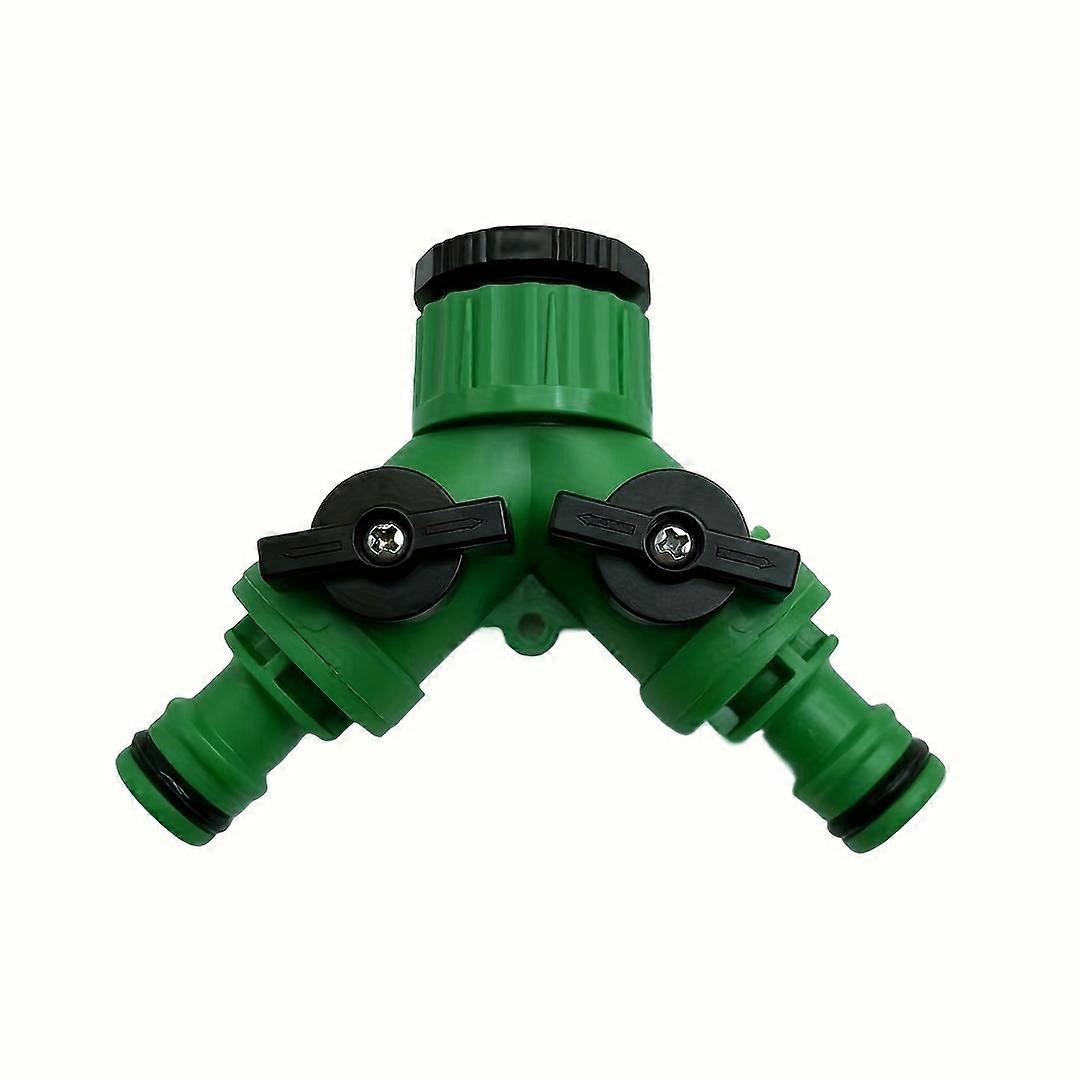 2-Way Water Hose Tap Splitter With Quick Connector And Y Type Adapter For Garden Faucet - Dual-Purpose Connectors For Yard Use