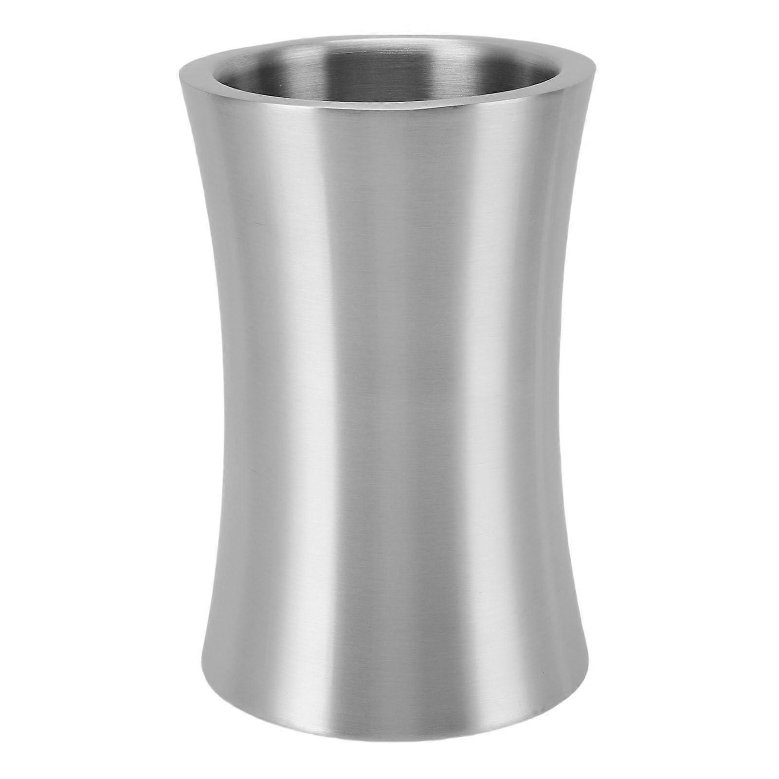 Wine Ice Bucket 304 Stainless Steel Large Capacity Cooler with Elegant Waist Shape for Parties and Bar