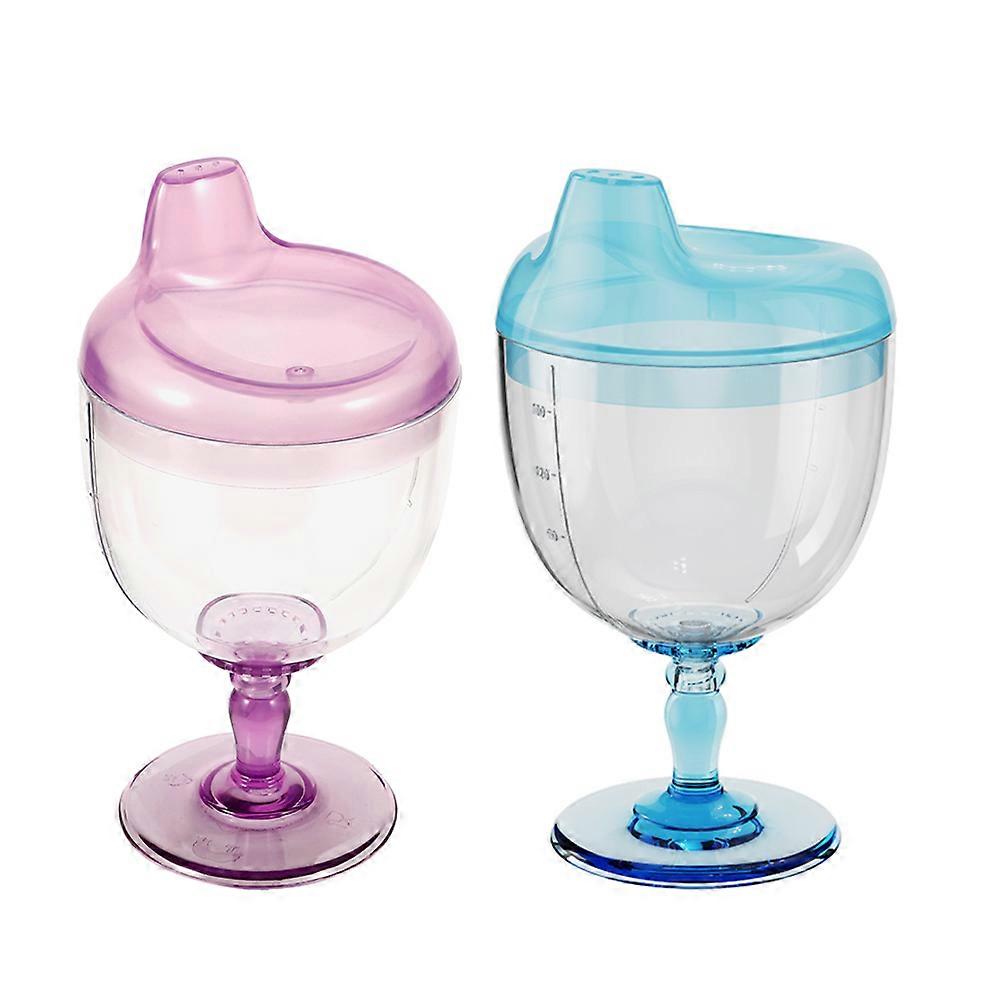 Baby Drinking Cup Plastic Goblet for Smoothies 2Pcs Assorted Color Sippy Cups