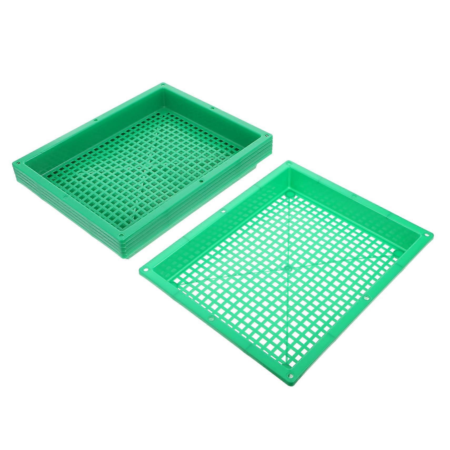 6pcs Plastic Microgreens Growing Trays with Drainage for Easy Indoor Vegetable Sprouting
