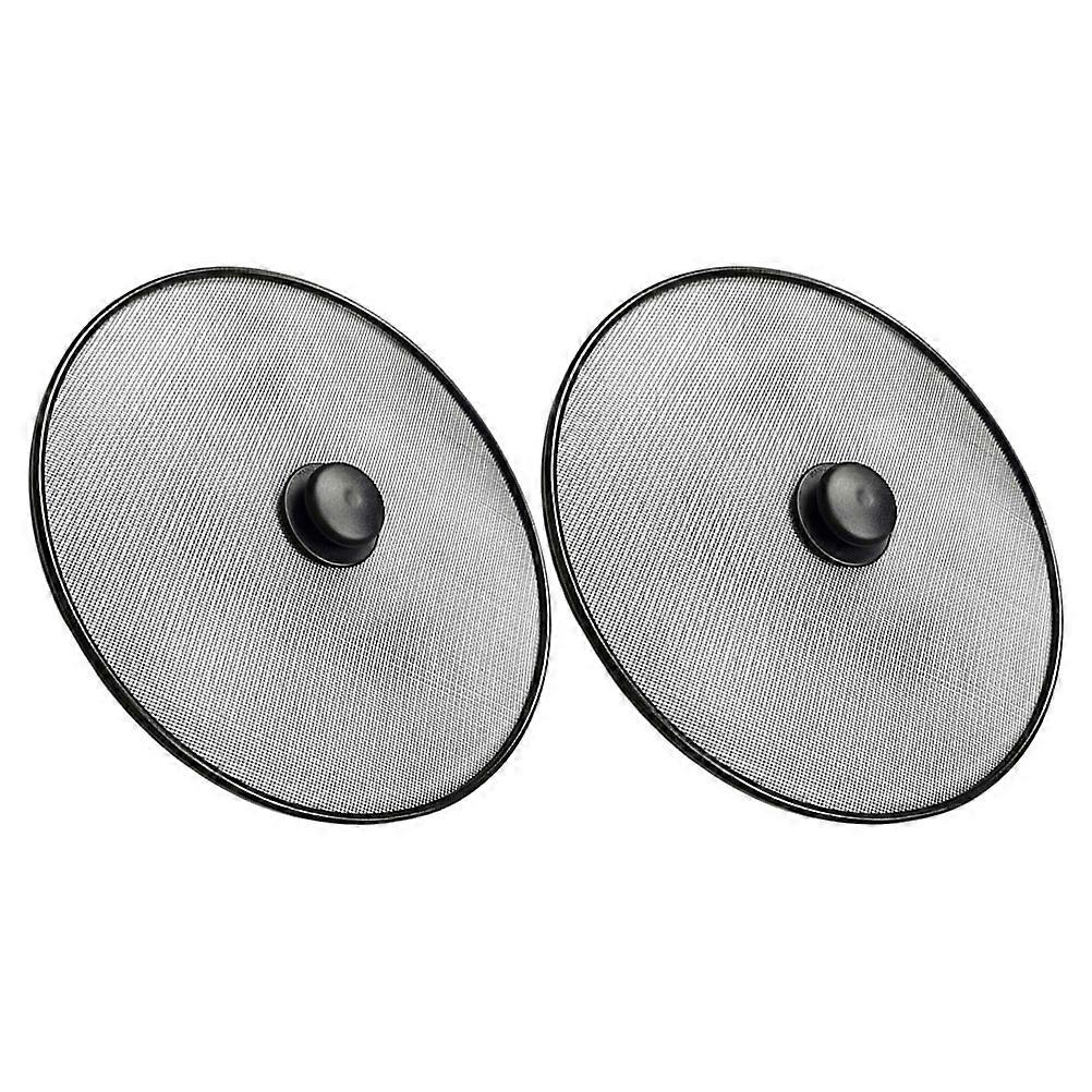 Splatter Shield Grease Splatter Screen for Frying Pan 2Pcs Black