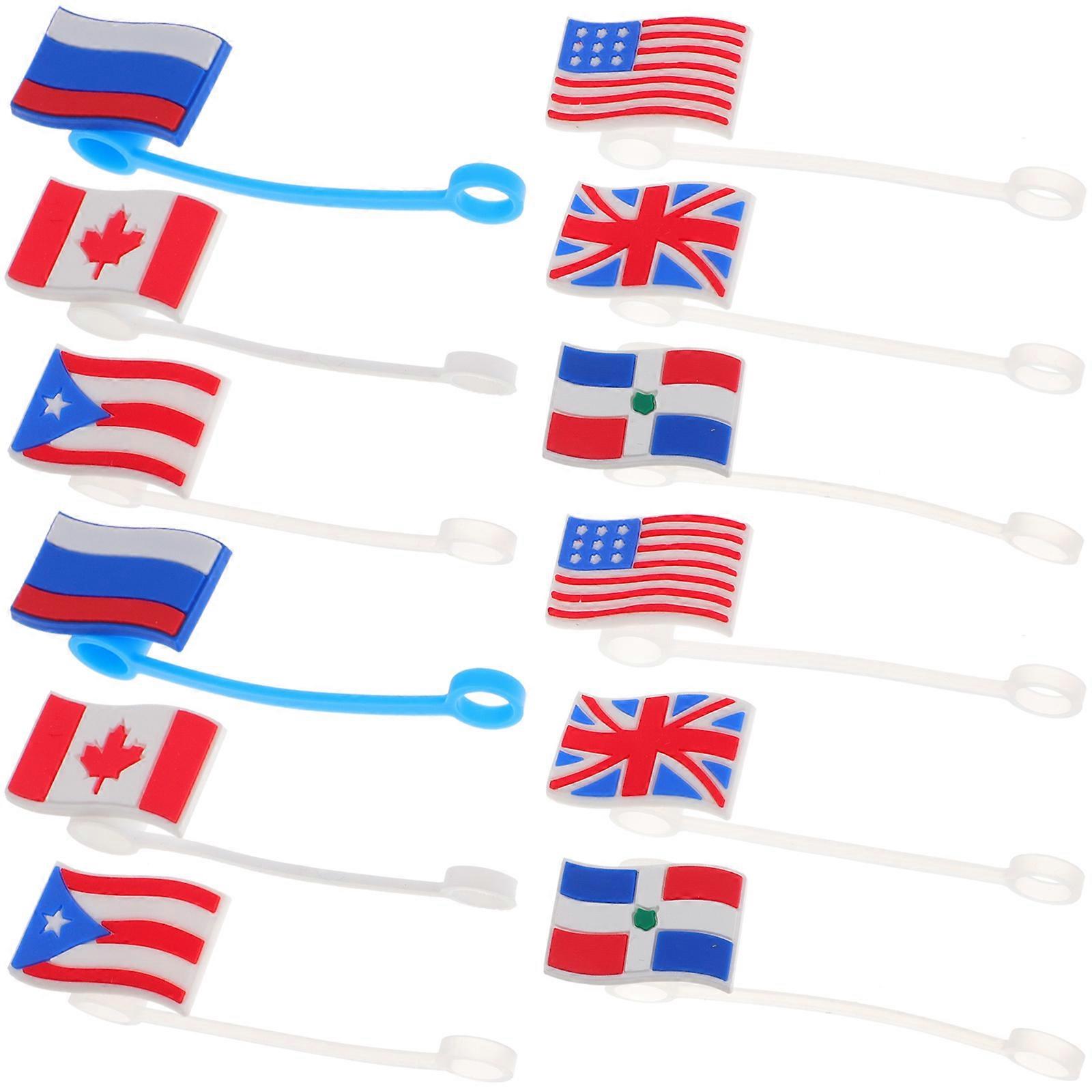 Straw Caps Silicone Straw Tip Covers for Reusable 12Pcs Beverage Straws