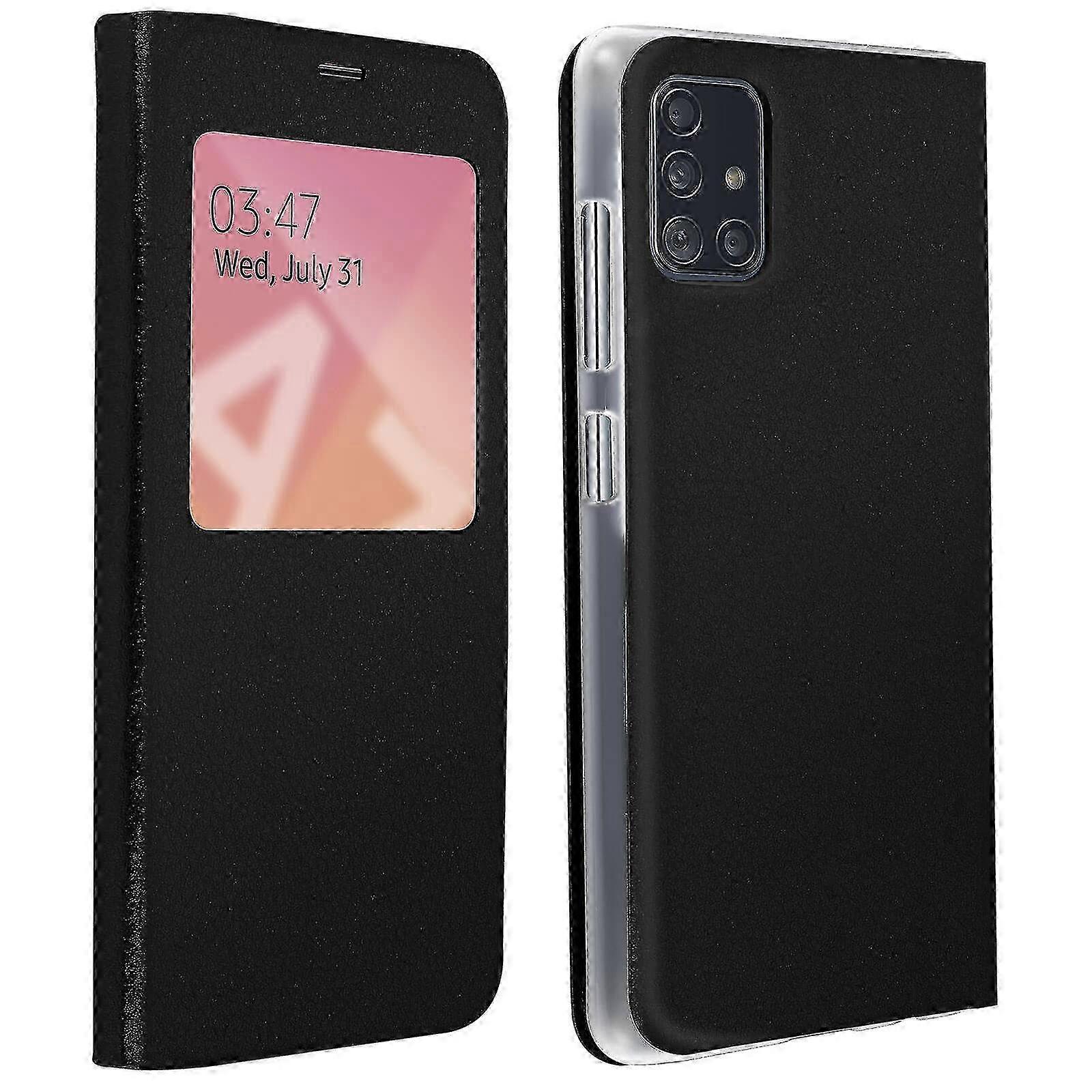 Clear View Case for Galaxy A71 Ultra-thin - Black