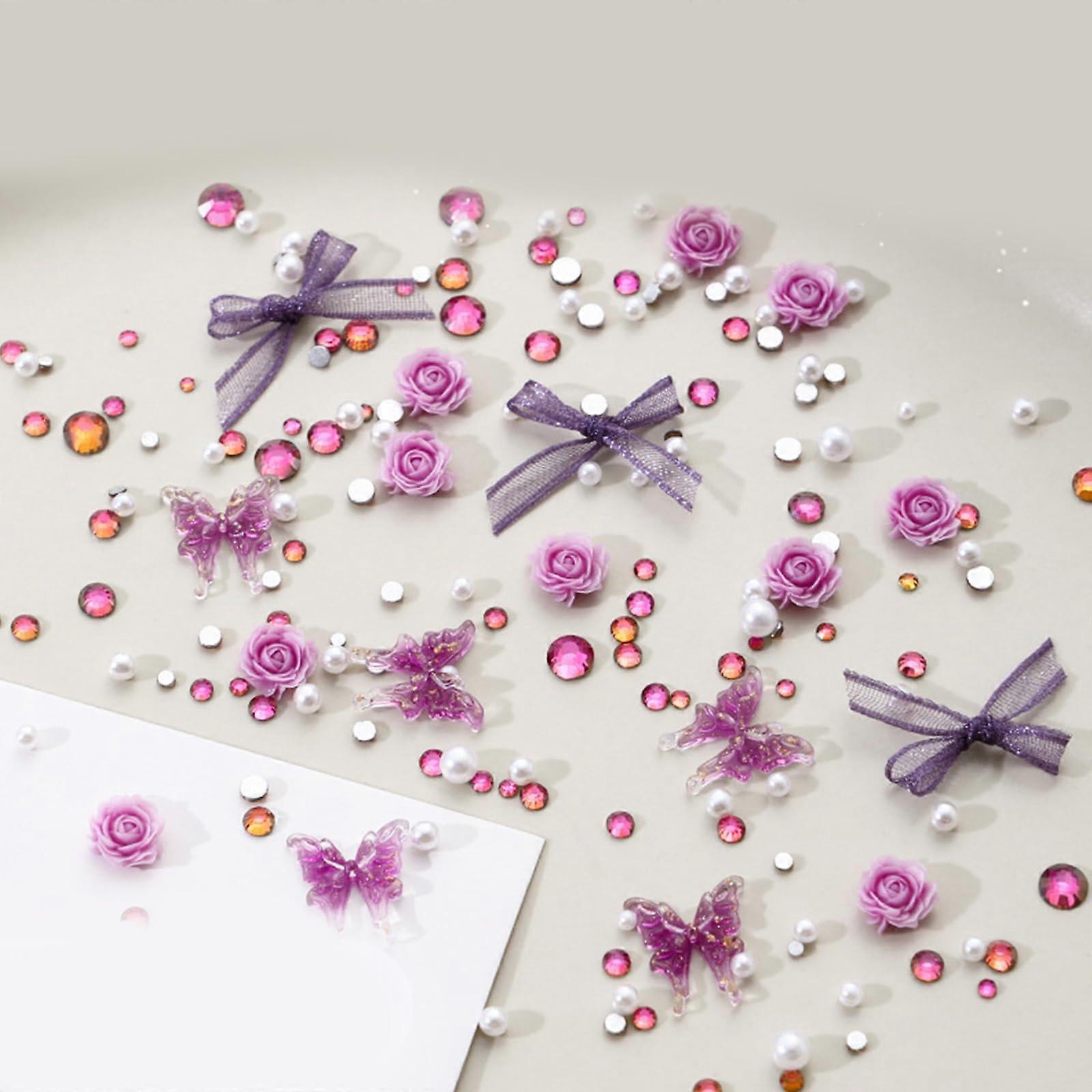 3D Butterfly Nail Art Decorations with Liquid Effect Resin Charms for Unique Versatile Styling